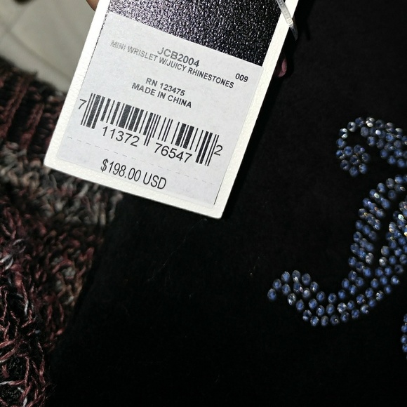 $198⬇New Juicy Couture |velour rhinestone wristlet - Picture 3 of 7